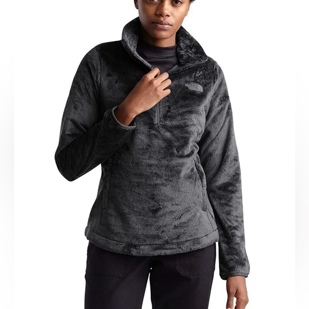 The North Face Osito 1/4 Zip Pullover Women’s Small Gray Fuzzy Fleece Jacket